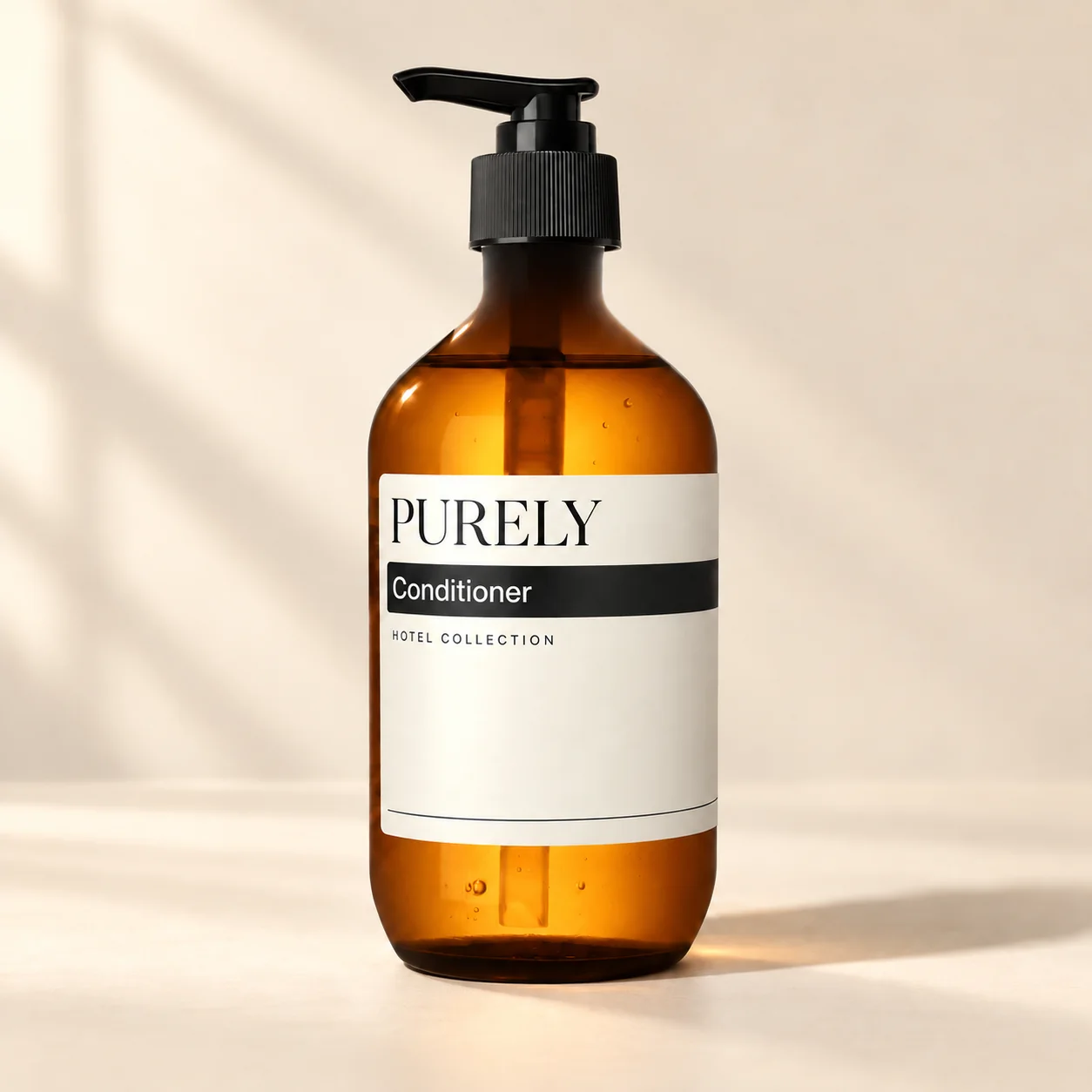 Proposed PURELY Conditioner amber pump bottle