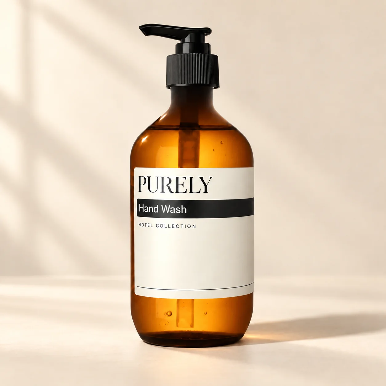 Proposed PURELY Hand Wash amber pump bottle